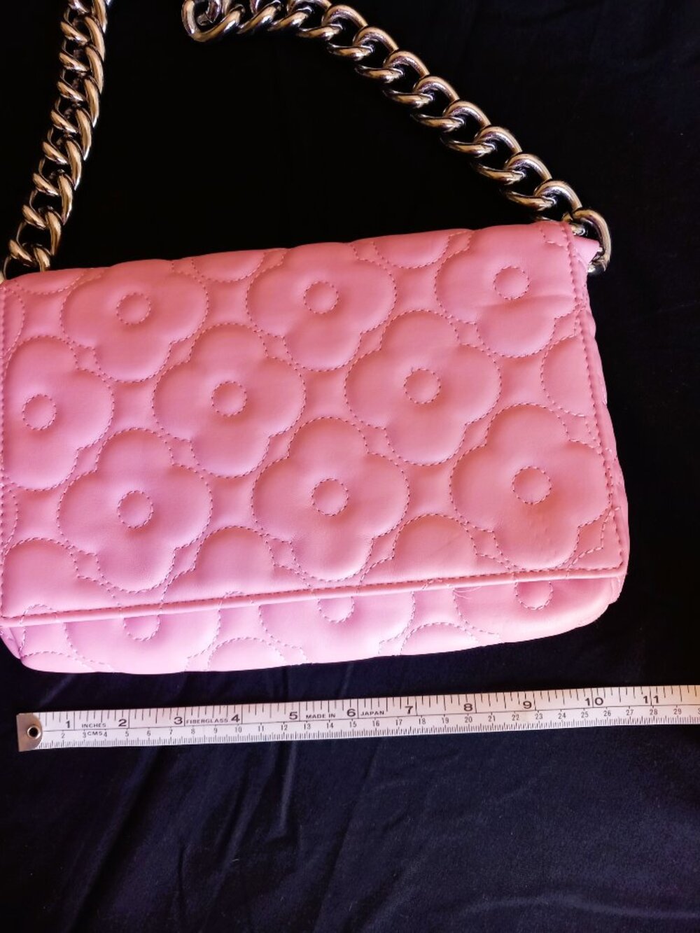 Pink/Dusty Rose Flower Strativarious Bag with metal chain